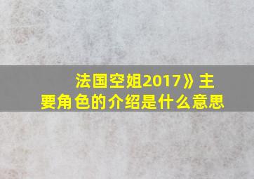 法国空姐2017》主要角色的介绍是什么意思