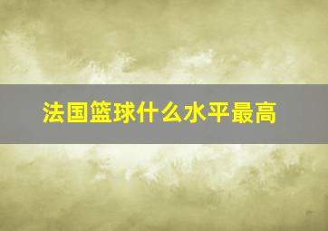 法国篮球什么水平最高