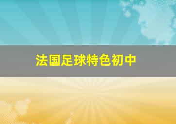 法国足球特色初中