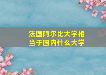 法国阿尔比大学相当于国内什么大学