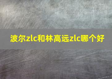 波尔zlc和林高远zlc哪个好