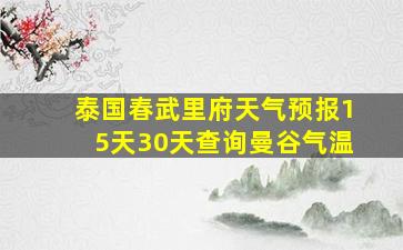 泰国春武里府天气预报15天30天查询曼谷气温