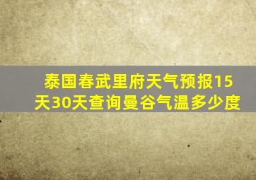 泰国春武里府天气预报15天30天查询曼谷气温多少度