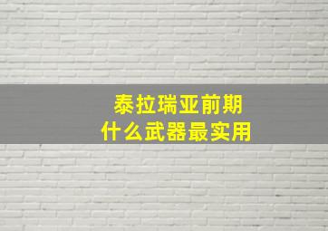 泰拉瑞亚前期什么武器最实用