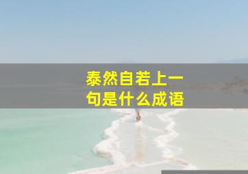 泰然自若上一句是什么成语