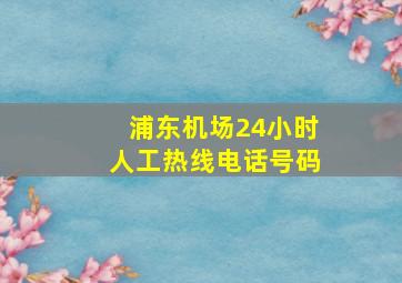 浦东机场24小时人工热线电话号码