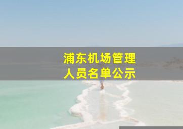 浦东机场管理人员名单公示