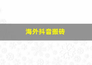 海外抖音搬砖