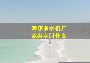 海尔净水机厂家名字叫什么