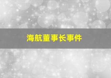 海航董事长事件