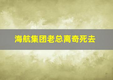 海航集团老总离奇死去