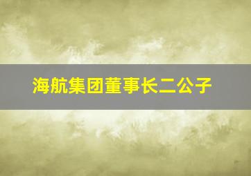 海航集团董事长二公子