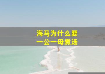 海马为什么要一公一母煮汤