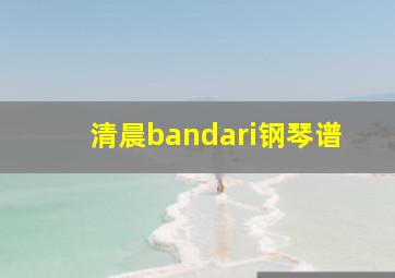 清晨bandari钢琴谱