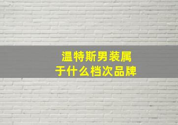 温特斯男装属于什么档次品牌