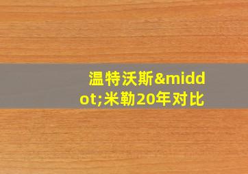 温特沃斯·米勒20年对比