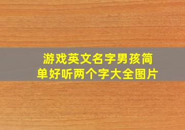 游戏英文名字男孩简单好听两个字大全图片