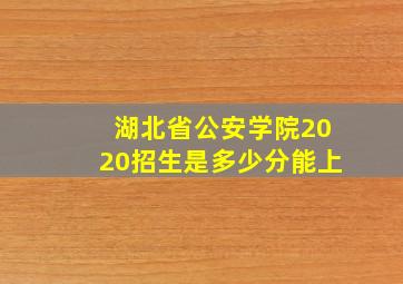 湖北省公安学院2020招生是多少分能上