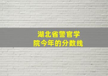 湖北省警官学院今年的分数线