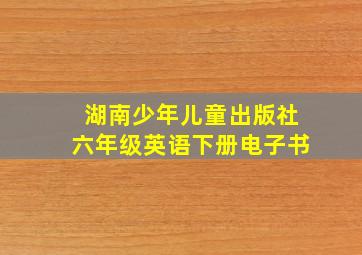 湖南少年儿童出版社六年级英语下册电子书