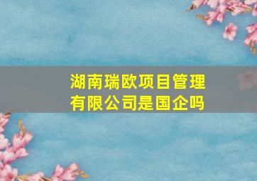 湖南瑞欧项目管理有限公司是国企吗