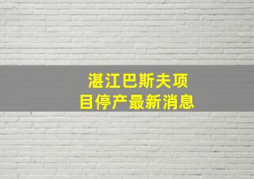 湛江巴斯夫项目停产最新消息