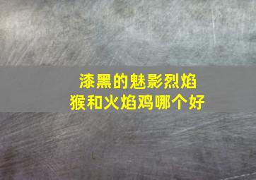 漆黑的魅影烈焰猴和火焰鸡哪个好