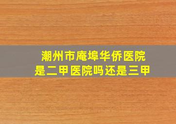 潮州市庵埠华侨医院是二甲医院吗还是三甲