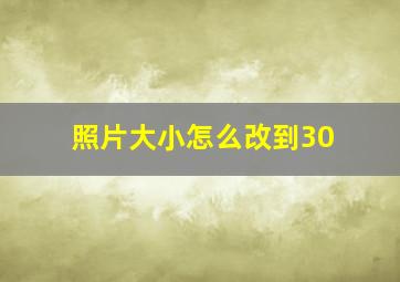 照片大小怎么改到30