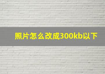 照片怎么改成300kb以下