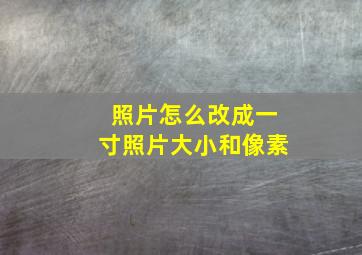 照片怎么改成一寸照片大小和像素