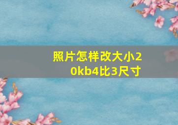 照片怎样改大小20kb4比3尺寸