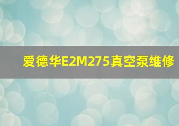 爱德华E2M275真空泵维修