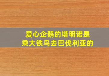 爱心企鹅的塔明诺是乘大铁鸟去巴伐利亚的