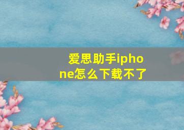 爱思助手iphone怎么下载不了