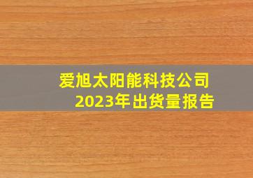 爱旭太阳能科技公司2023年出货量报告