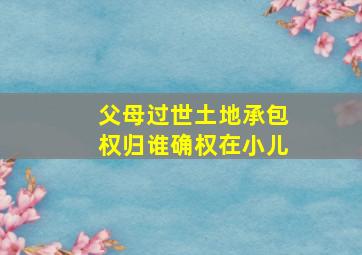 父母过世土地承包权归谁确权在小儿