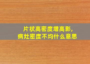 片状高密度增高影,病灶密度不均什么意思