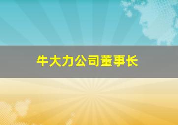 牛大力公司董事长