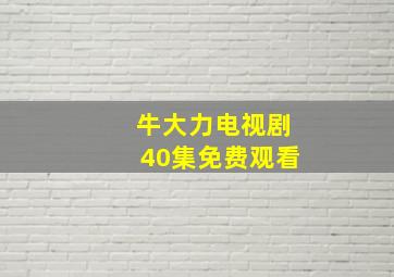 牛大力电视剧40集免费观看