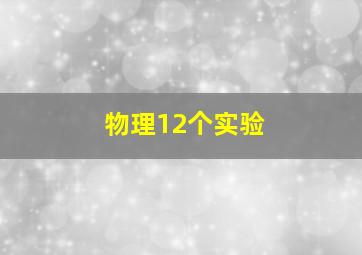 物理12个实验