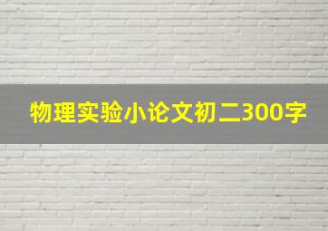 物理实验小论文初二300字