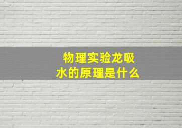 物理实验龙吸水的原理是什么