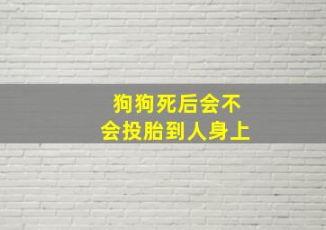 狗狗死后会不会投胎到人身上