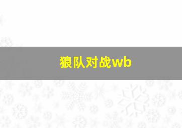 狼队对战wb