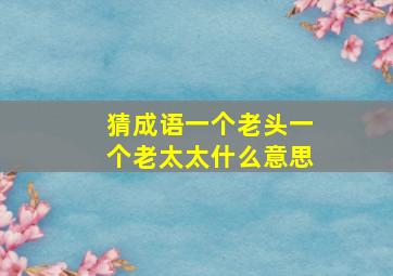 猜成语一个老头一个老太太什么意思