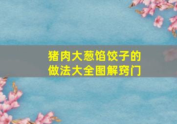 猪肉大葱馅饺子的做法大全图解窍门