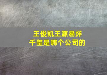 王俊凯王源易烊千玺是哪个公司的