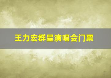 王力宏群星演唱会门票