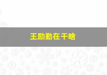 王励勤在干啥